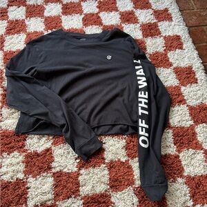 Vans Black Long Sleeve Crop Top